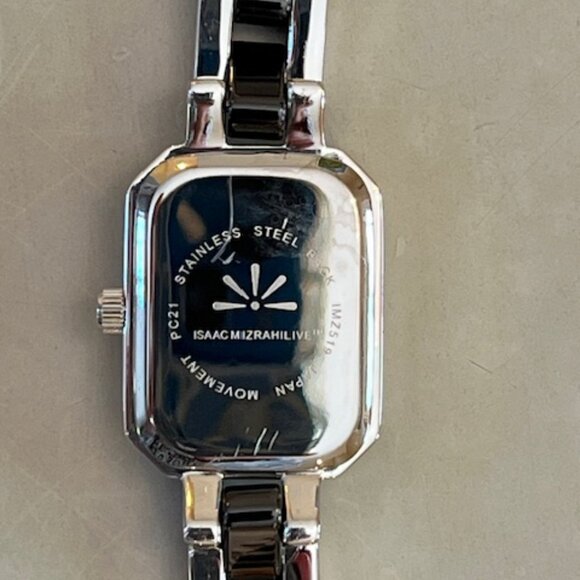 ISAAC MIZRAHI LIVE | Women's Black Ceramic and Crystal Bracelet Watch-NEW w/Box - Picture 8 of 13